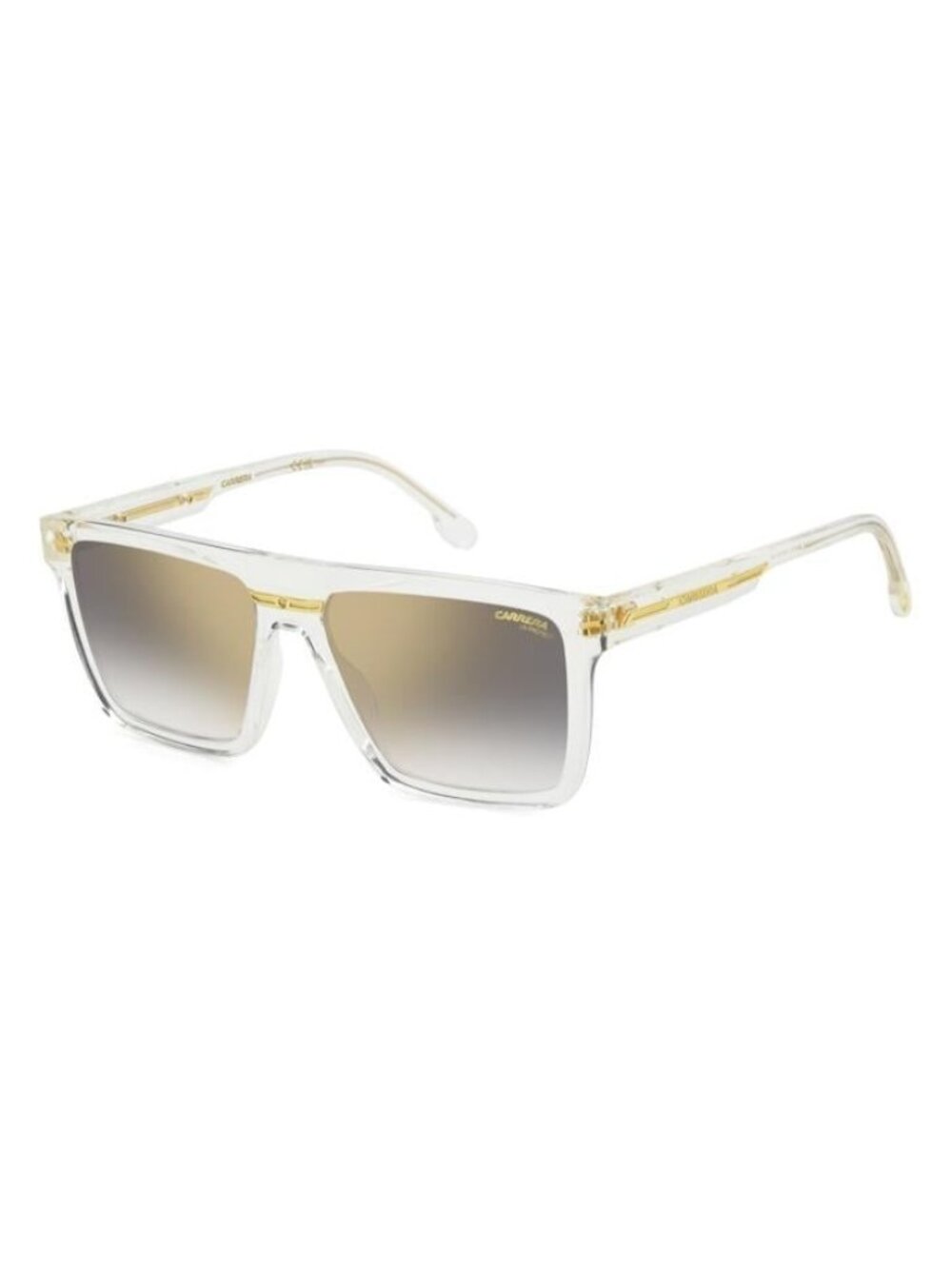 New Carrera Men's Sunglasses Transparent Square Gold Lens Injected Frame VICTORY